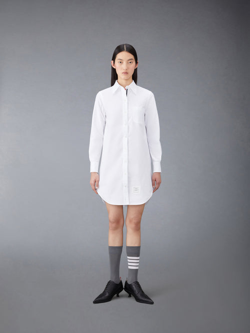 OXFORD GROSGRAIN PLACKET MINI SHIRTDRESS