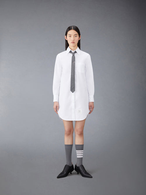 OXFORD GROSGRAIN PLACKET MINI SHIRTDRESS