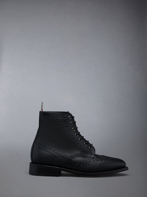 PEBBLE GRAIN LEATHER SOLE WINGTIP BROGUE BOOT