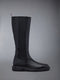 PEBBLE GRAIN 4-BAR KNEE HIGH CHELSEA BOOT - BLACK