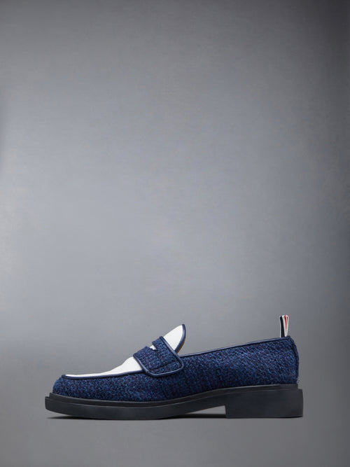 COTTON TWEED LIGHTWEIGHT RUBBER SOLE CLASSIC PENNY LOAFER