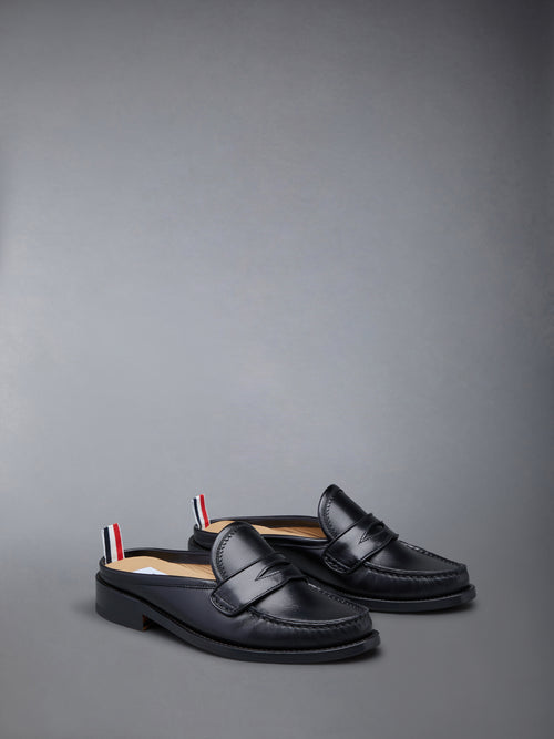 CALF FLEXIBLE LEATHER SOLE PENNY LOAFER MULE