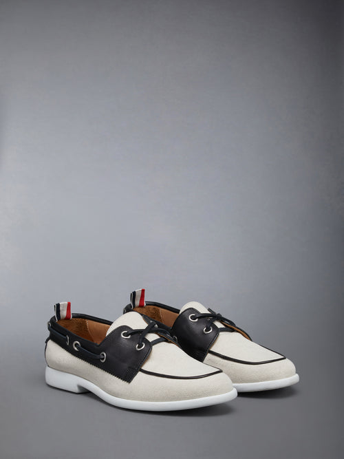 COTTON CANVAS BOAT SHOE