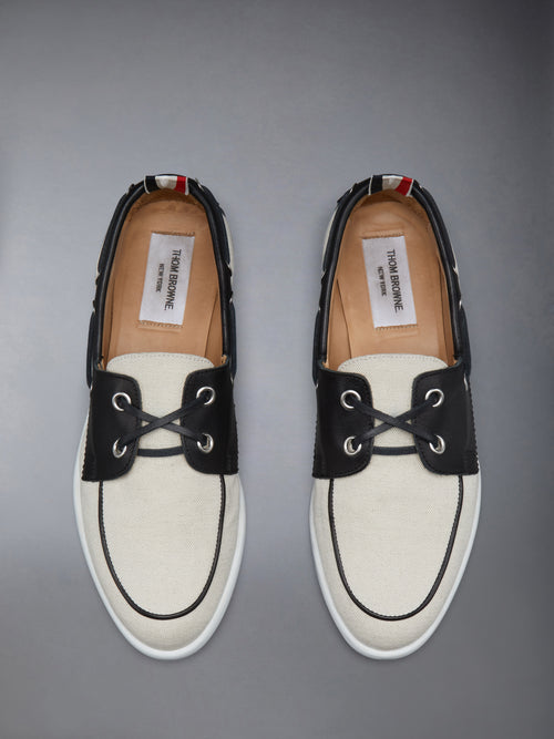 COTTON CANVAS BOAT SHOE