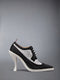 SWAROVSKI SATIN HEELED LONGWING BROGUE - BLK/WHT