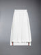 TYPEWRITER SELF TIPPING MIDI PLEATED SKIRT - WHITE