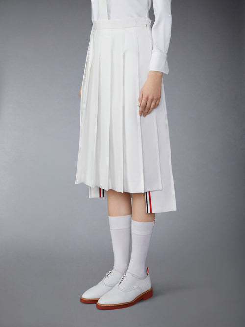 TYPEWRITER SELF TIPPING MIDI PLEATED SKIRT