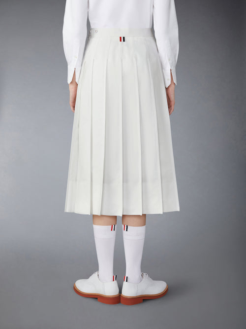 TYPEWRITER SELF TIPPING MIDI PLEATED SKIRT