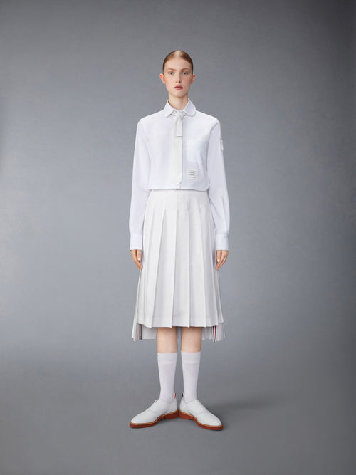 TYPEWRITER SELF TIPPING MIDI PLEATED SKIRT