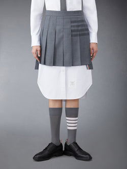 STEP TWILL SCHOOL UNIFORM 4-BAR MINI PLEATED SKIRT