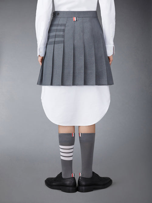 STEP TWILL SCHOOL UNIFORM 4-BAR MINI PLEATED SKIRT