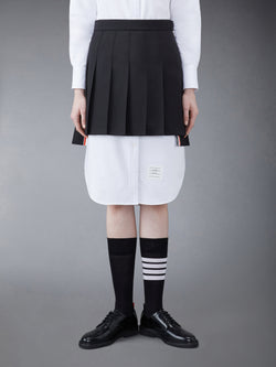 WOOL FRESCO MINI PLEATED SKIRT