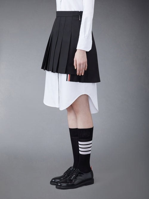 WOOL FRESCO MINI PLEATED SKIRT