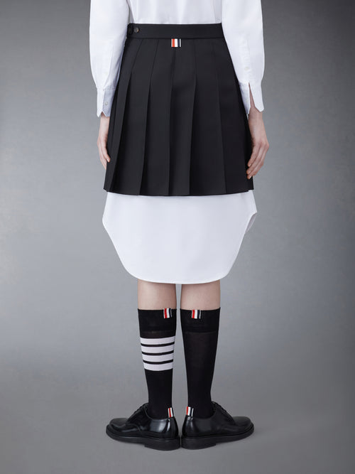 WOOL FRESCO MINI PLEATED SKIRT