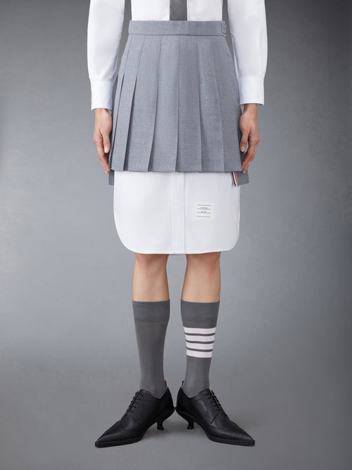 SCHOOL UNIFORM PLAIN WEAVE MINI PLEATED SKIRT