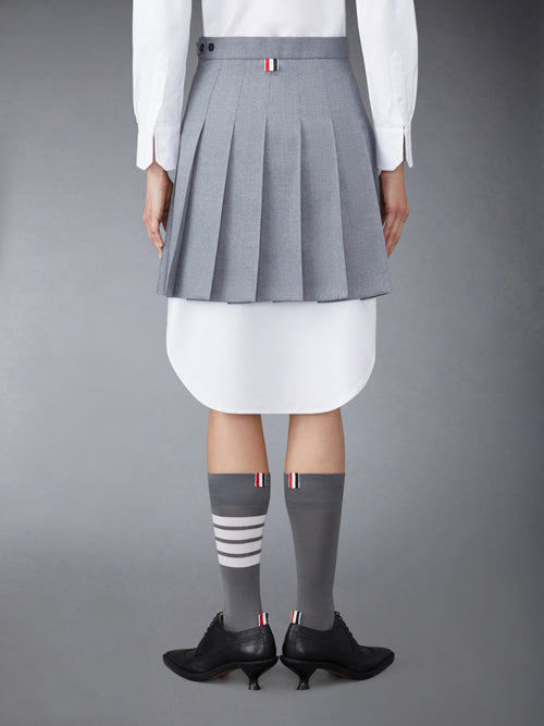 SCHOOL UNIFORM PLAIN WEAVE MINI PLEATED SKIRT