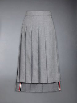 WOOL FLANNEL  PLEATED SKIRT