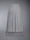 WOOL FLANNEL  PLEATED SKIRT - LT GREY