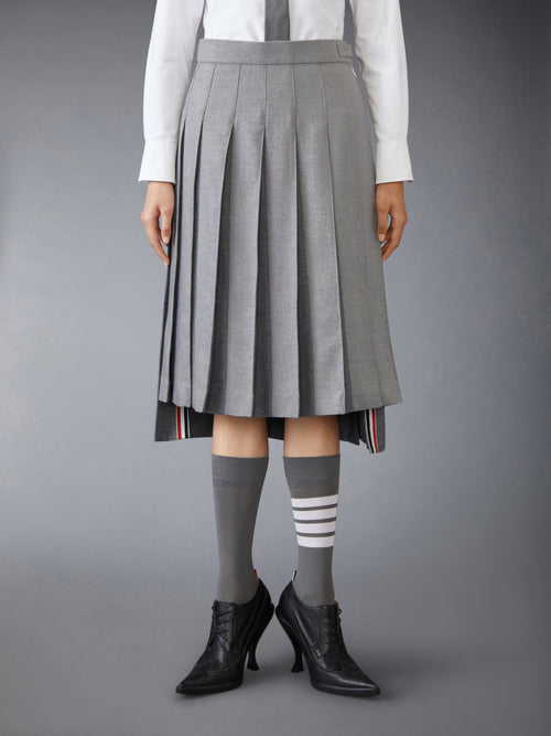 WOOL FLANNEL  PLEATED SKIRT