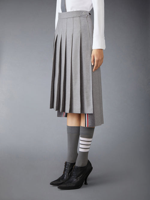 WOOL FLANNEL  PLEATED SKIRT