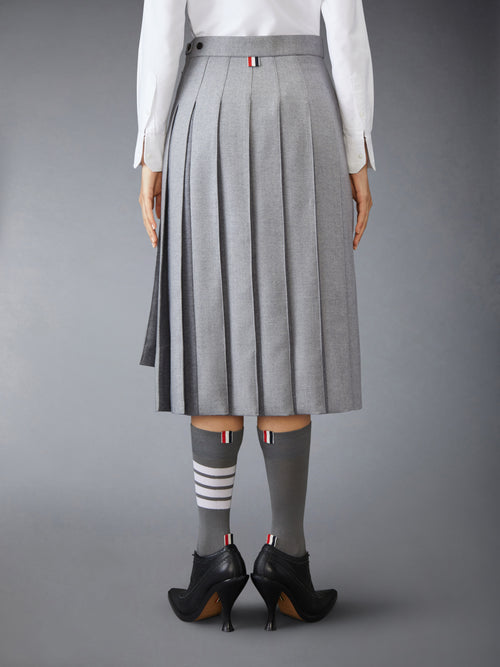 WOOL FLANNEL  PLEATED SKIRT