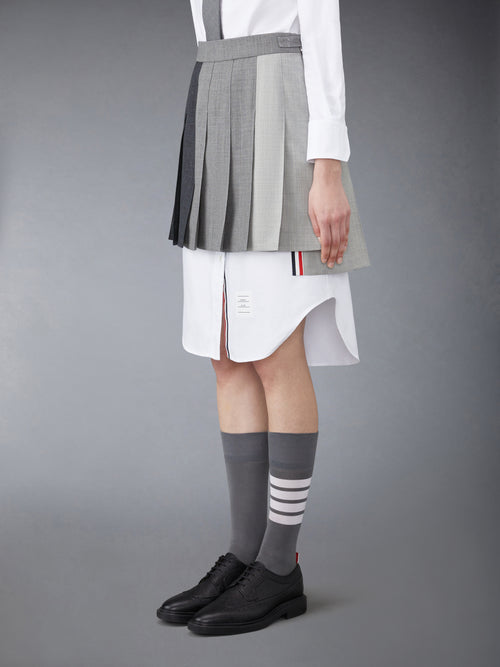 FUNMIX WOOL FRESCO CLASSIC MINI PLEATED SKIRT