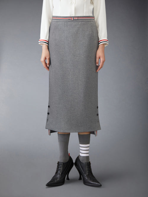 WOOL FLANNEL BOW SKIRT