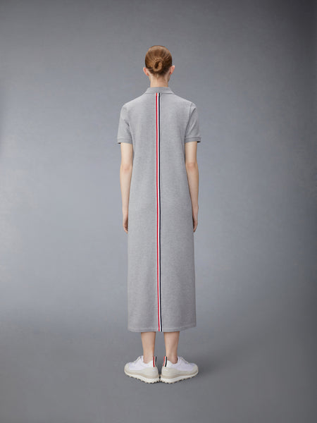 CLASSIC COTTON PIQUE CENTER BACK STRIPE MAXI POLO SHIRTDRESS