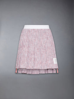 COTTON TWEED MINI PLEATED SKIRT