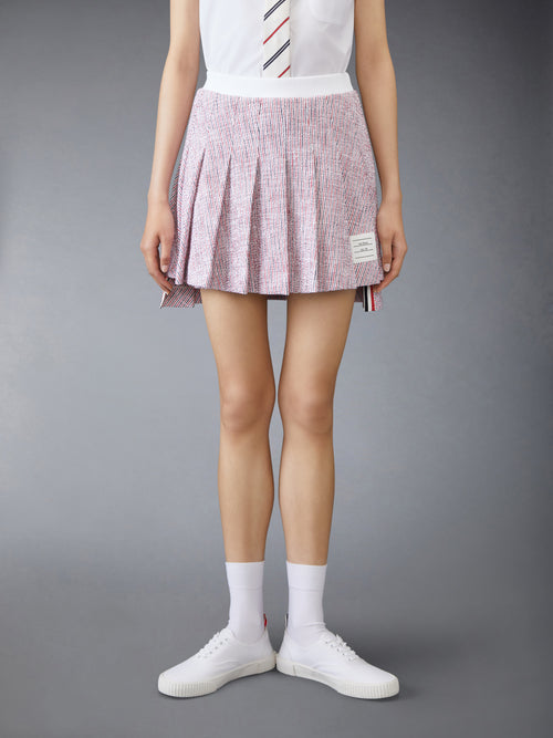 COTTON TWEED MINI PLEATED SKIRT