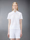 CLASSIC PIQUE RELAXED FIT CENTER BACK STRIPE POLO - WHITE