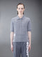 CASHMERE PIQUE 2003 RIB CUFF POLO - LT GREY