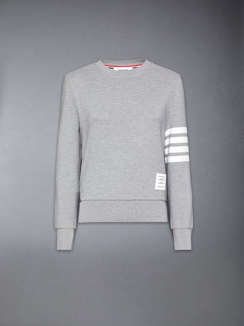 COTTON OTTOMAN RIB 4-BAR CREW NECK SWEATSHIRT