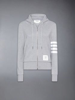 COTTON OTTOMAN RIB 4-BAR ZIP HOODIE