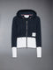 CLASSIC LOOPBACK 4-BAR ZIP UP HOODIE - NAVY