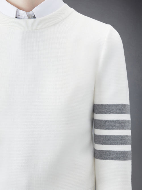 COTTON CREPE MILANO STITCH 4-BAR CLASSIC CREW NECK PULLOVER