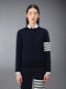 WOOL 4-BAR RELAXED PULLOVER - NAVY