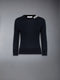 COTTON 4-BAR CREW NECK PULLOVER - NAVY