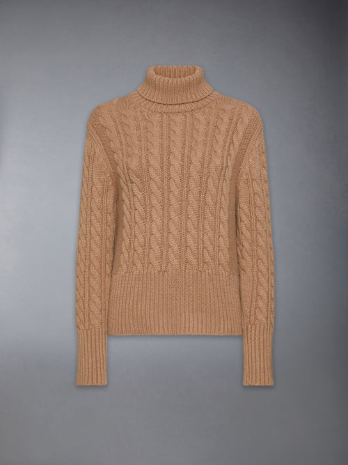 CLASSIC CASHMERE CABLE TURTLE NECK