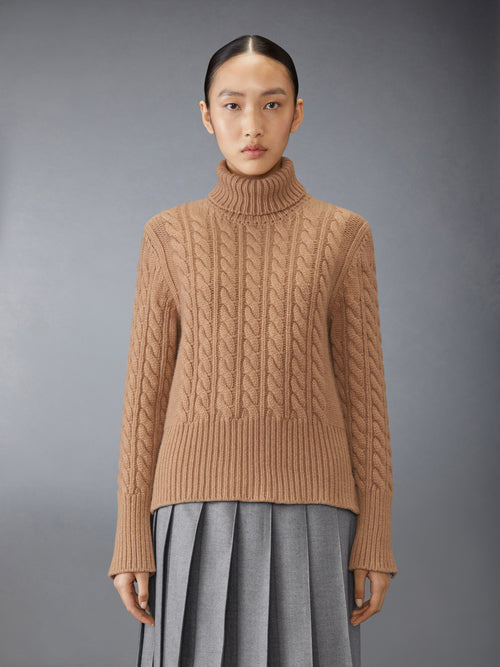 CLASSIC CASHMERE CABLE TURTLE NECK