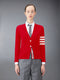 CASHMERE 4-BAR CLASSIC CARDIGAN - RED