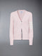 COTTON CREPE MILANO STITCH 4-BAR CLASSIC CARDIGAN - LT PINK