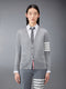 WOOL 4-BAR RELAXED V-NECK CARDIGAN - LT GREY