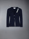 COTTON 4-BAR V NECK CARDIGAN - NAVY