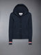 VISCOSE CARDIGAN HOODIE - NAVY