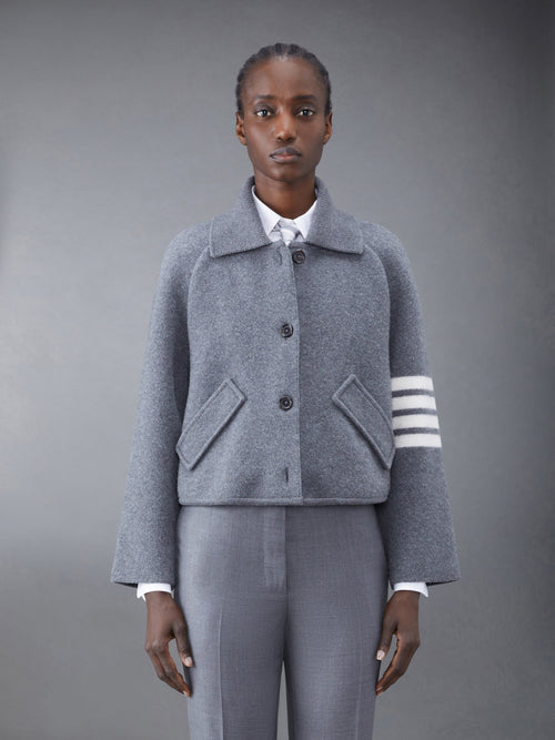 Boiled Wool Milano 4-Bar Cropped Car Coat