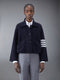 Boiled Wool Milano 4-Bar Cropped Car Coat - NAVY