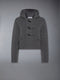 COTTON WOOL 4-BAR CROPPED DUFFLE JACKET - MED GREY