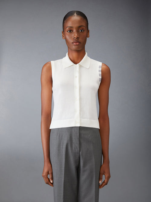 COTTON 4-BAR CROPPED SHIRT