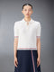 MERINO WOOL BRUSHED TUCK STITCH KEYHOLE POLO - WHITE